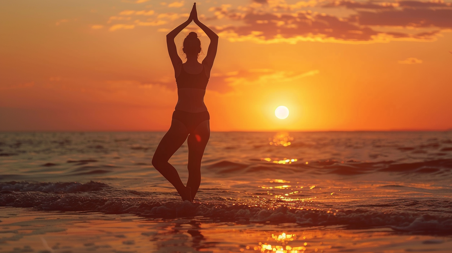 Група людей практикує йогу в студії